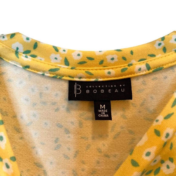 Bobeau Yellow Floral Double  Split Tank Midi Dress - Picture 3 of 9